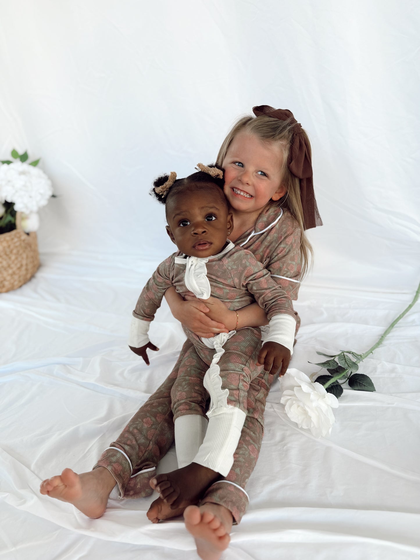 Rosie Ribbed Bamboo | Short Sleeve| Girl Button and Flare Set