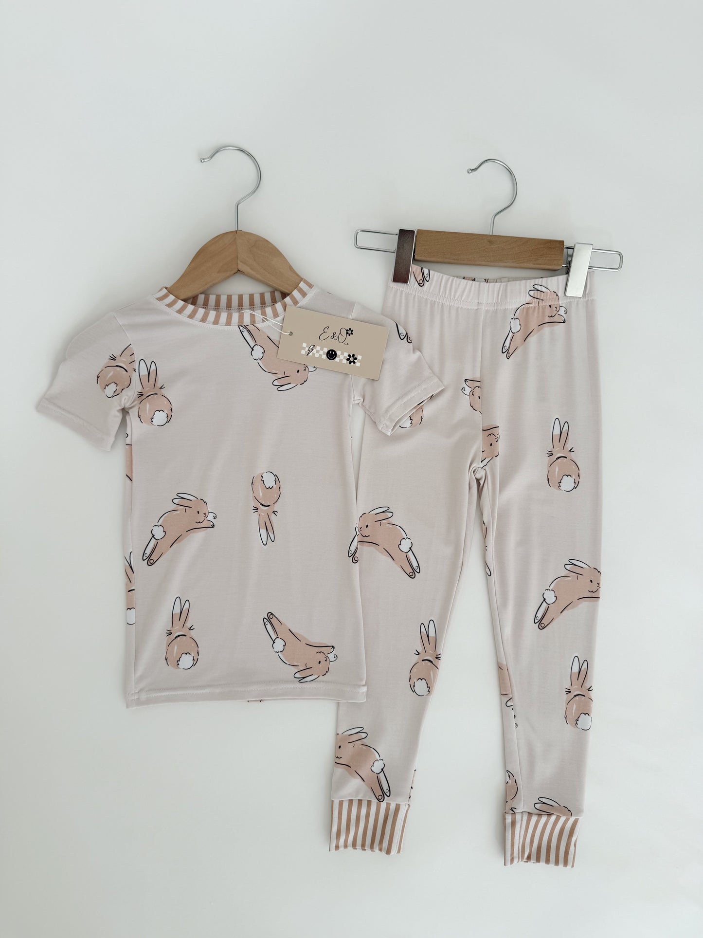 Bunnies and Stripe | Short Sleeve | Set