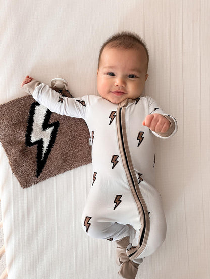 Lightning Bolt Bamboo | Zip Romper