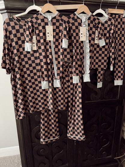 Cocoa and Black Checkered Bamboo | Zippie