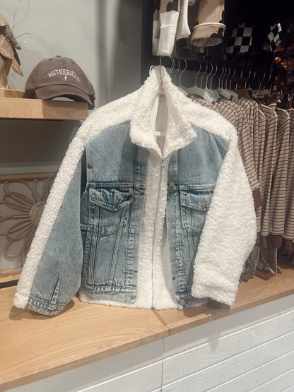 White Sherpa Denim Jacket