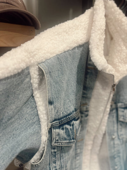 White Sherpa Denim Jacket