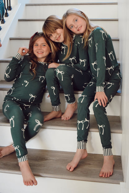 Green Bows | Two Piece Set
