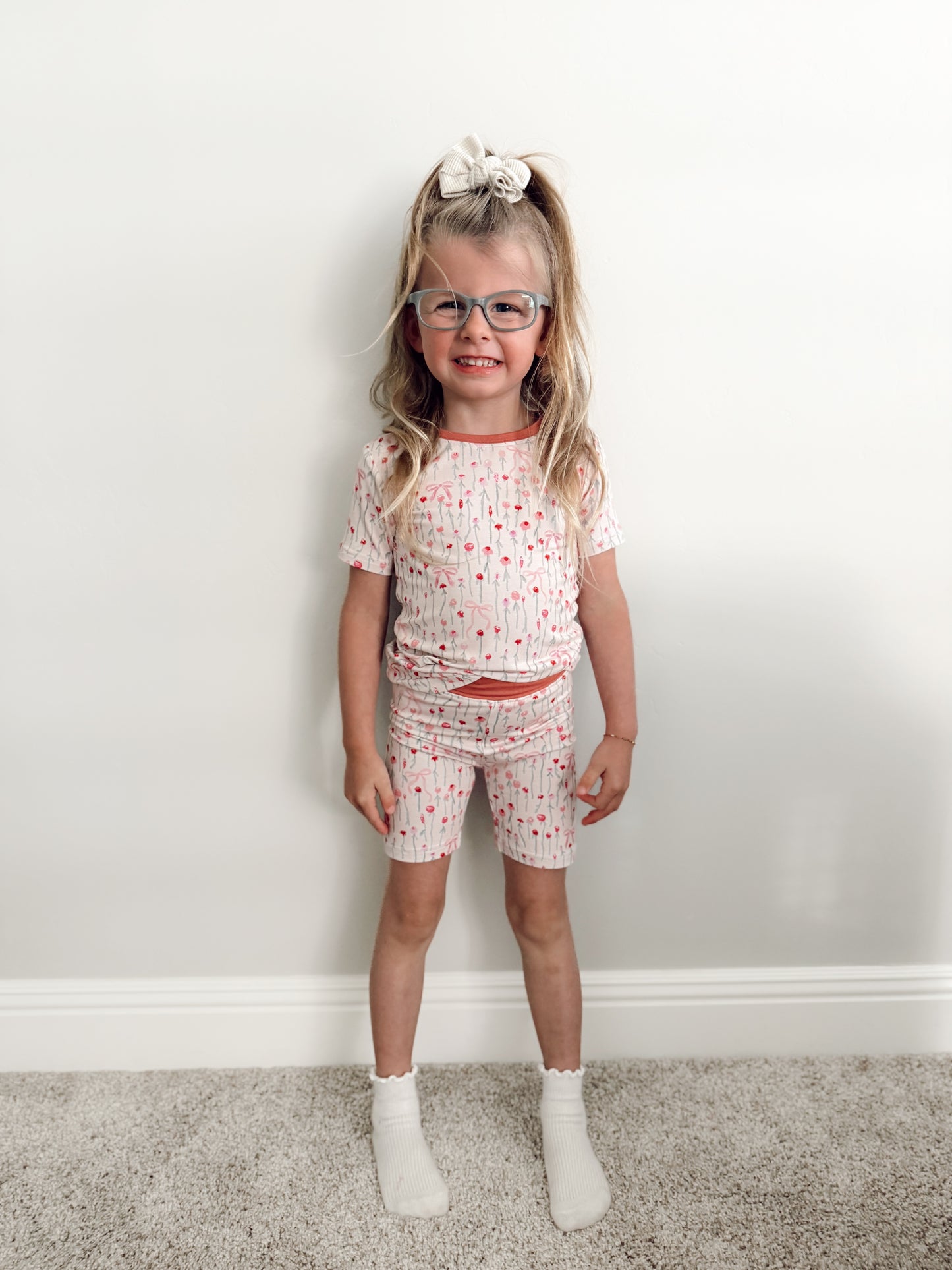 Bows and Florals Bamboo | Shortie Set