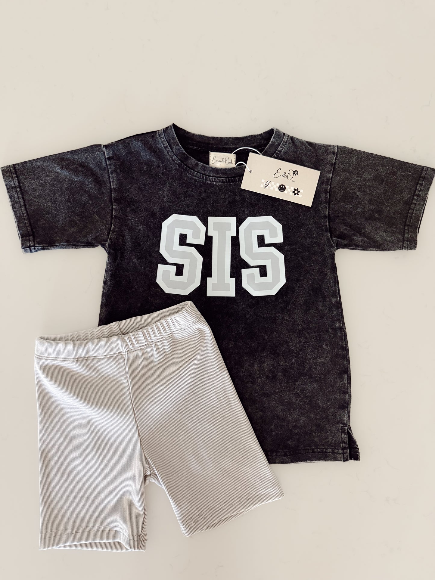 SIS | Mineral Washed and Ribbed Biker| Short Set