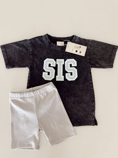 SIS | Mineral Washed and Ribbed Biker| Short Set