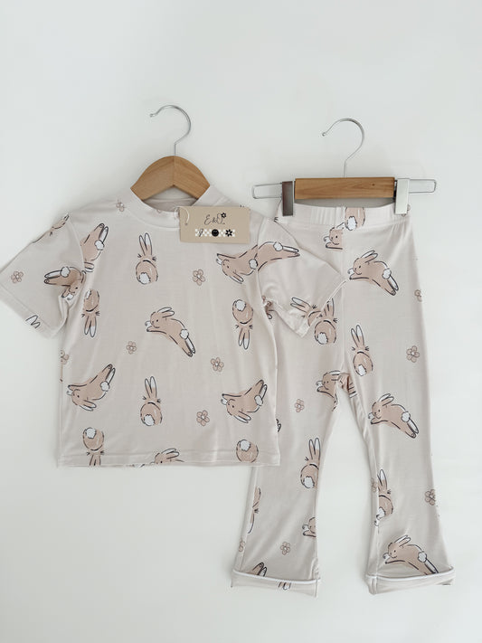 Bunnies and Floral | Oversized Tee and Flared Set