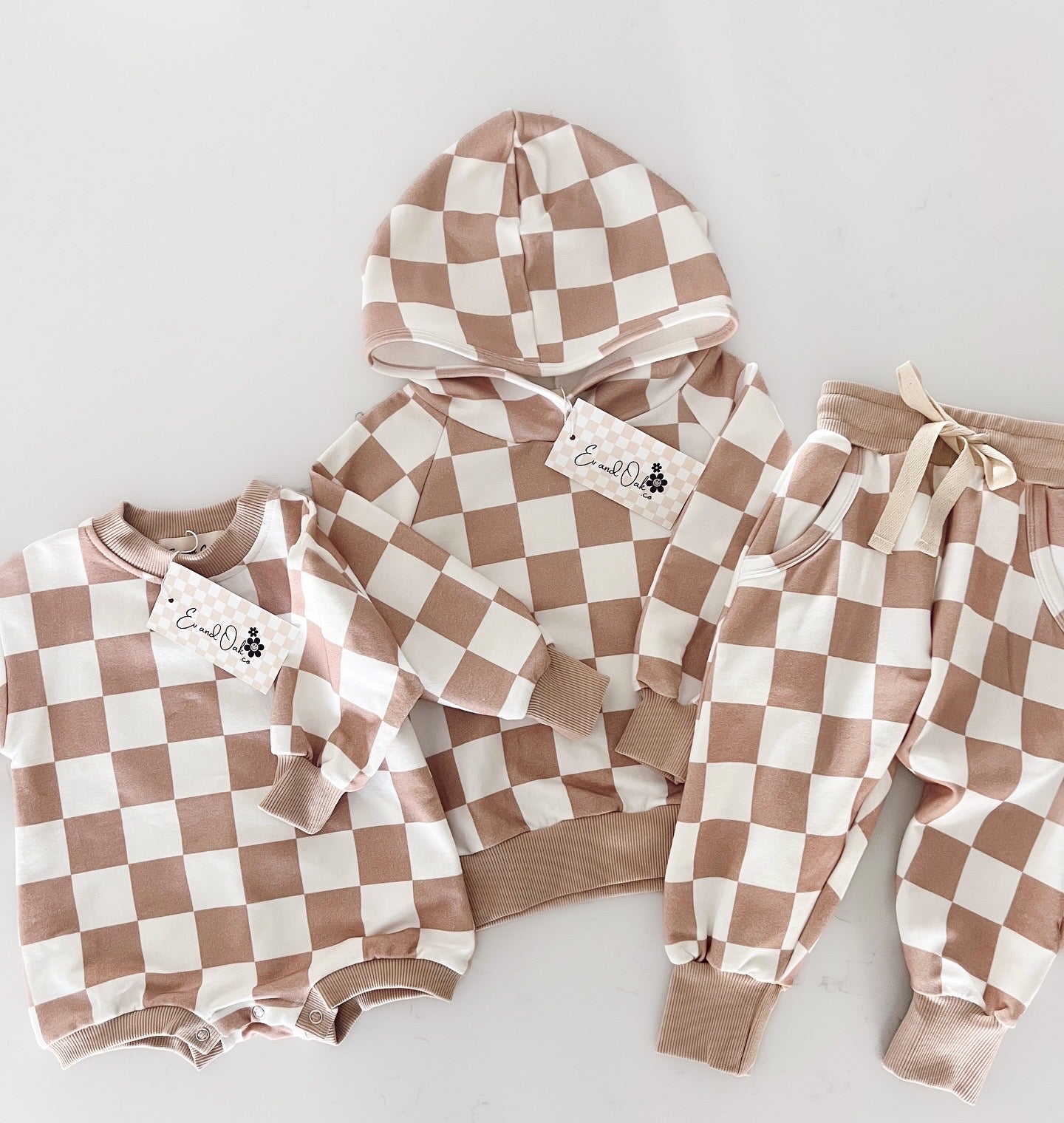 Neutral Checkered | Hooded Set