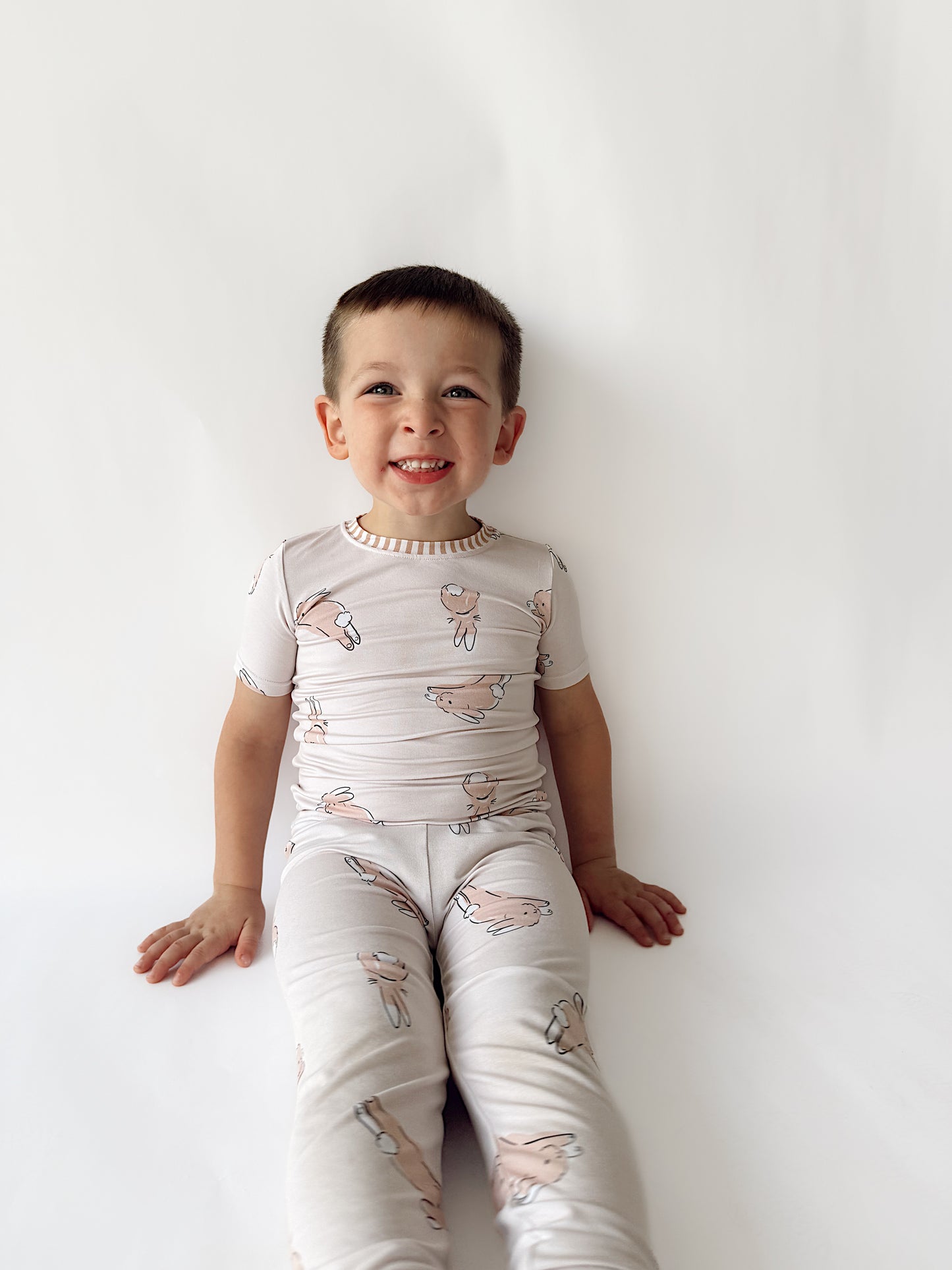 Bunnies and Stripe | Short Sleeve | Set