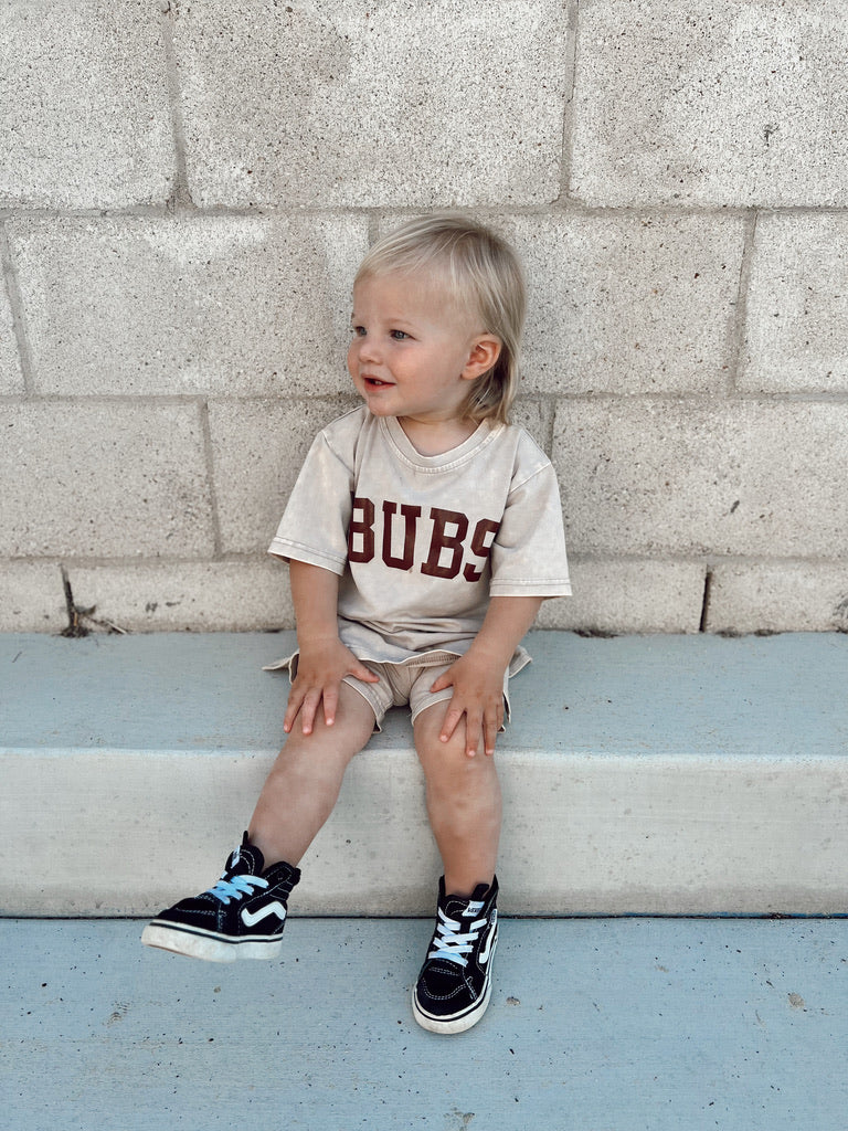 BUBS | Vintage Washed Child Short Set | Oat