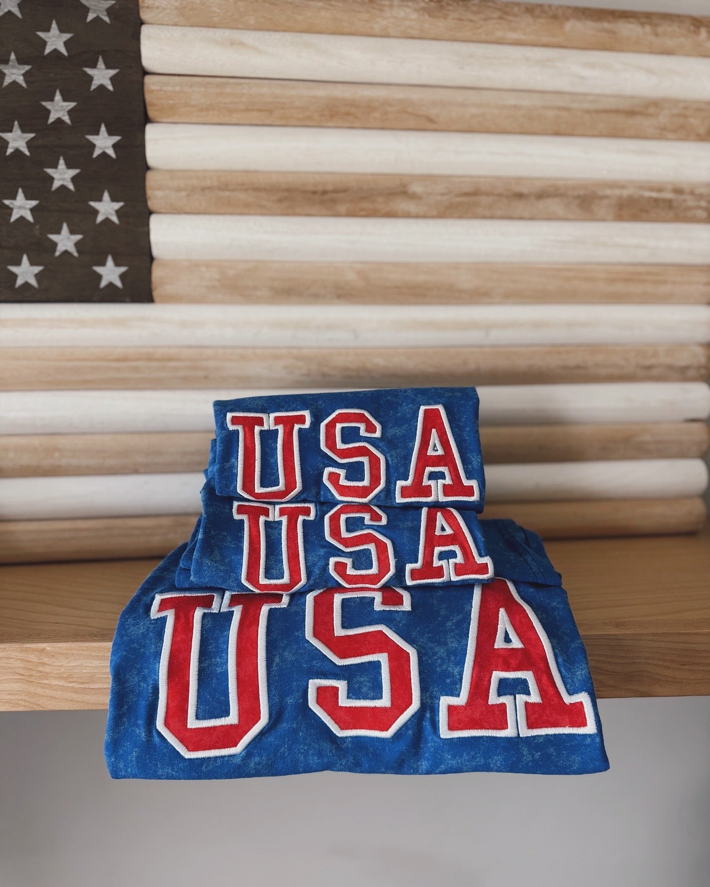 USA Embroidered | Vintage Washed |Bubble Romper