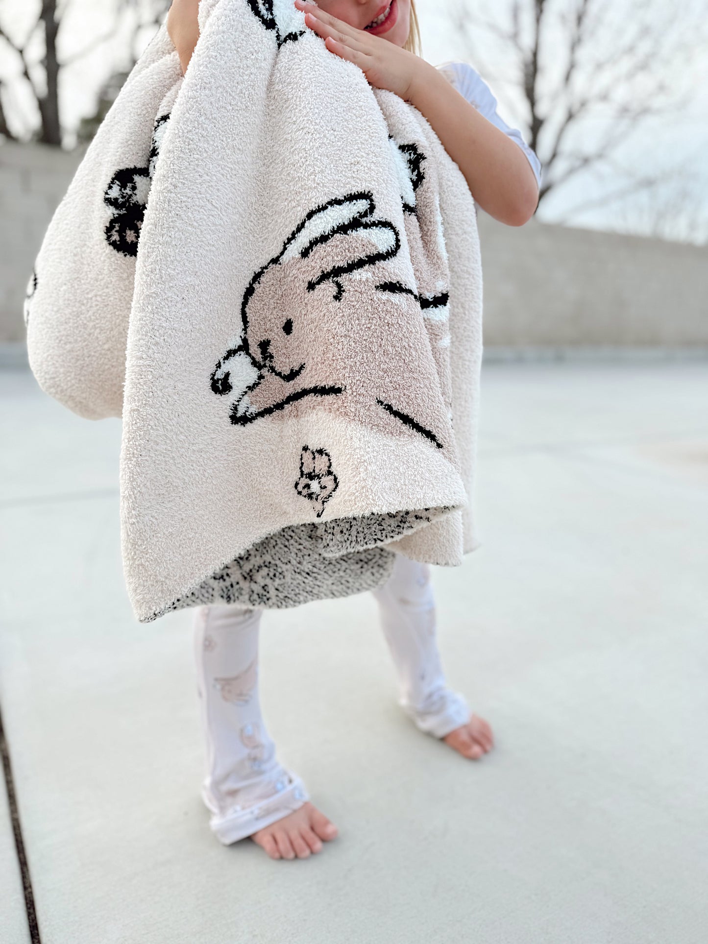 Bunnies and Floral | Plush Blanket | Baby | Preorder