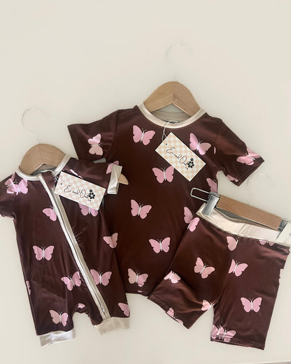 Pink Butterfly Bamboo | Shortie Zippie