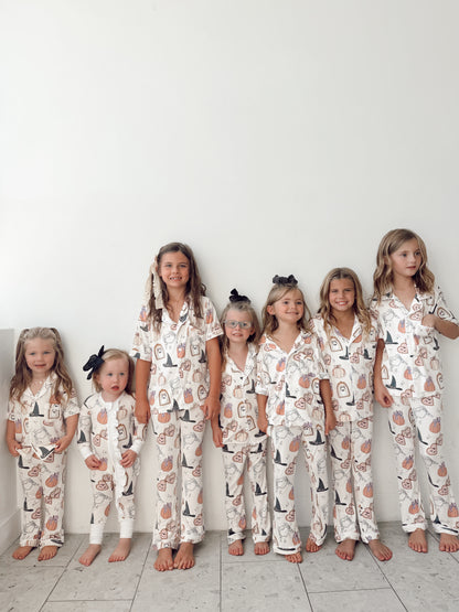 Spooky Cute Bamboo | Short Sleeve| Girl Button and Flare Set