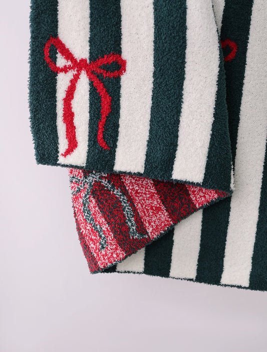 Bows and Stripe | Plush Blanket | Adult PREORDER