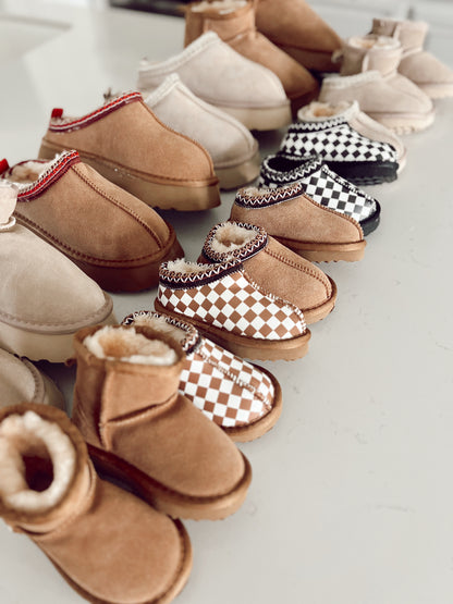 Mini Slides | Chestnut Checkered | Toddler