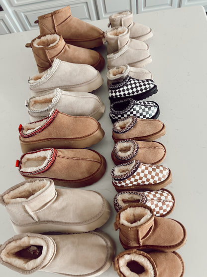 Chestnut Suede Slides | Platform | Adult