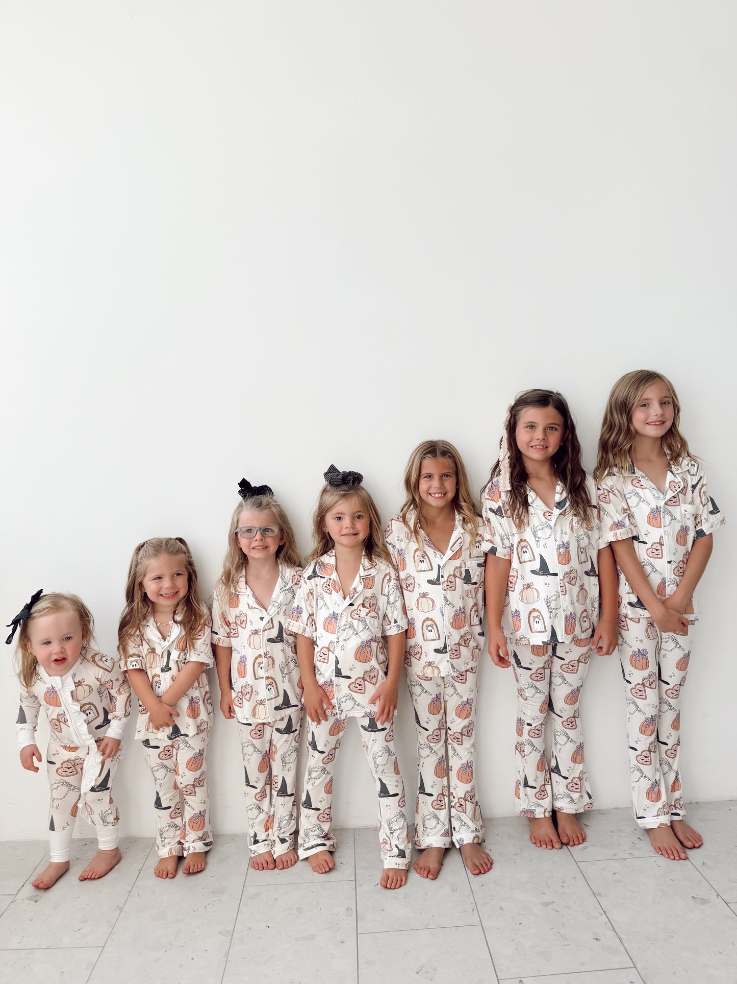 Spooky Cute Bamboo | Short Sleeve| Girl Button and Flare Set