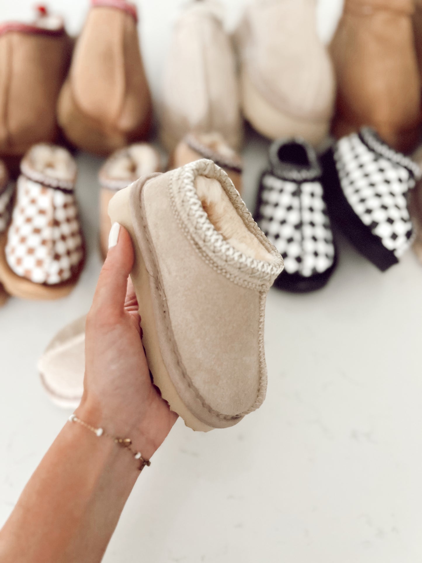 Mini Suede Slides | Tan | Toddler