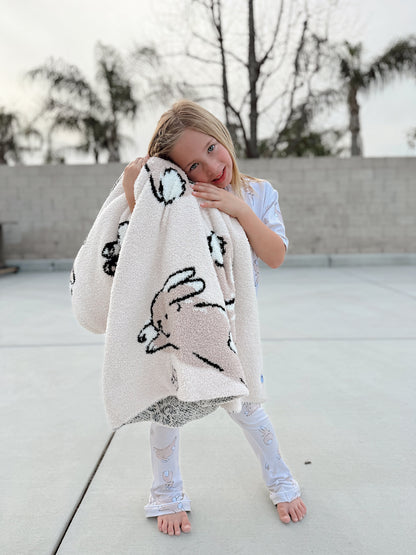 Bunnies and Floral | Plush Blanket | Baby | Preorder