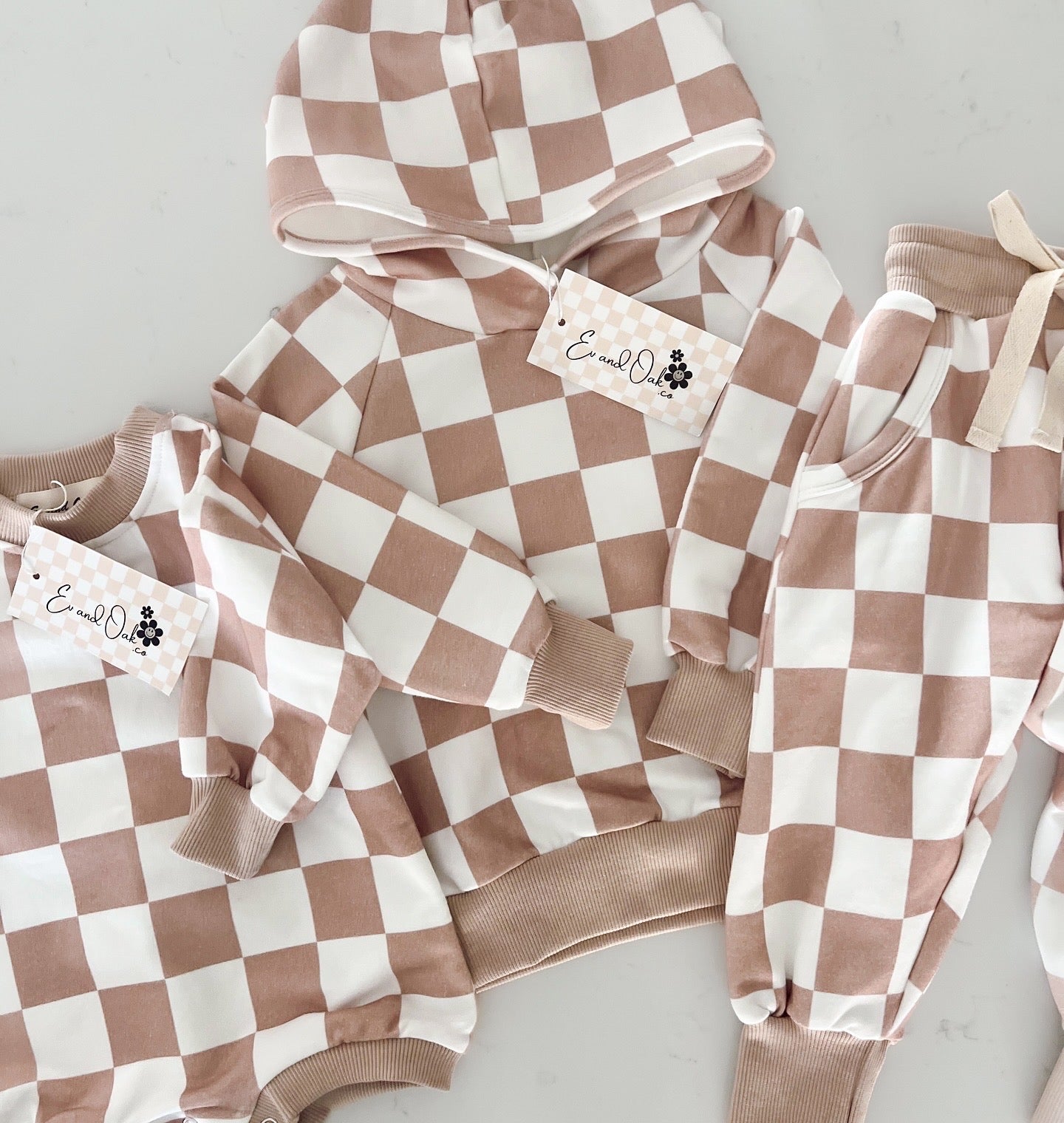 Neutral Checkered | Hooded Set