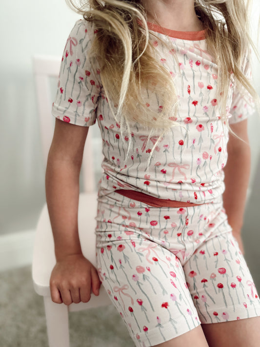 Bows and Florals Bamboo | Shortie Set