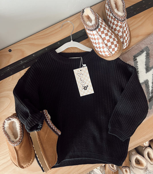 Oversized Knit Sweater | Black