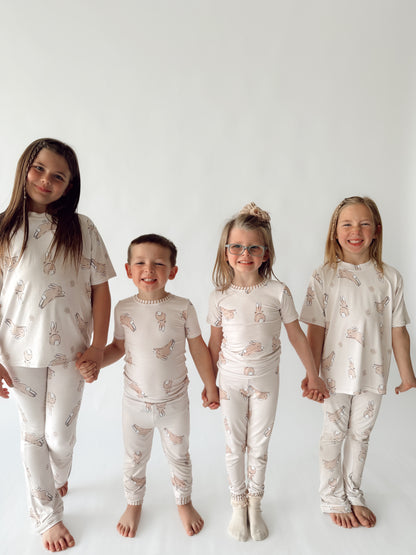 Bunnies and Stripe | Short Sleeve | Set