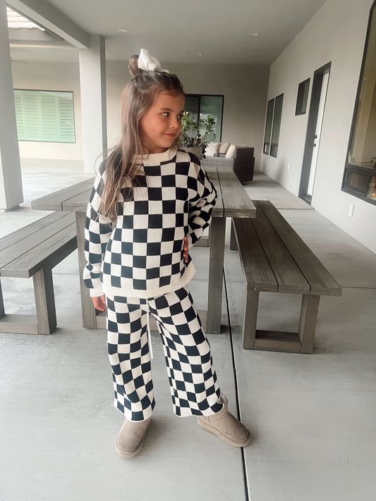 Black Checkered | Knit Set | PREORDER