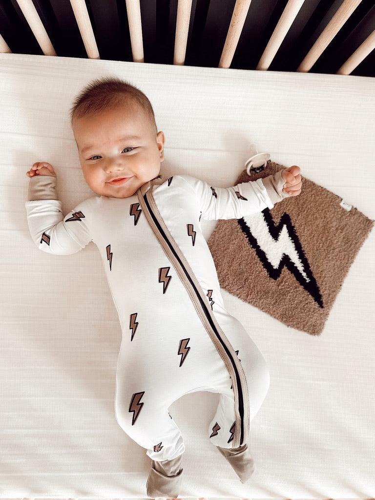 Lightning Bolt Bamboo | Zip Romper