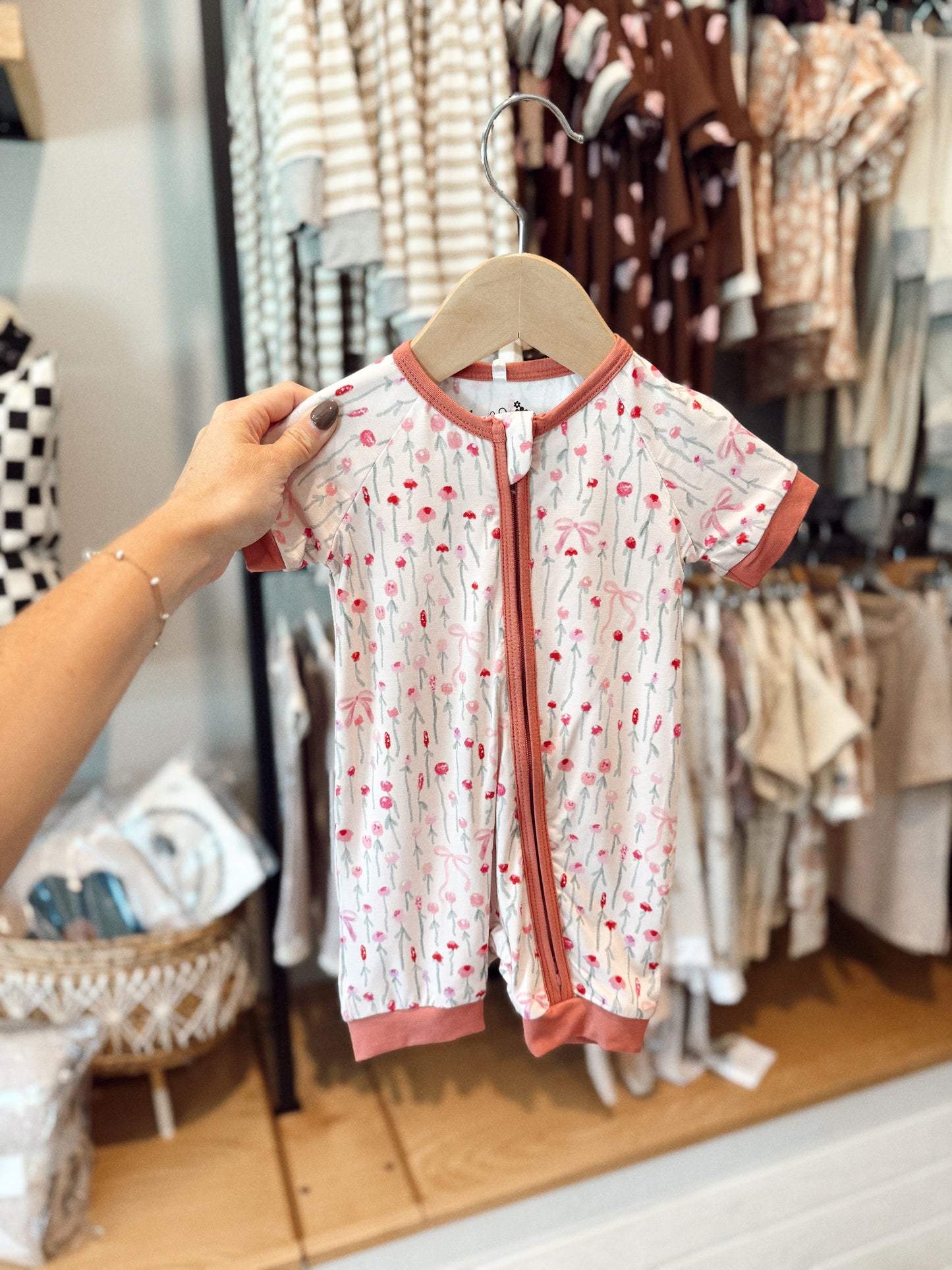 Bows and Florals Bamboo | Shortie Zippie