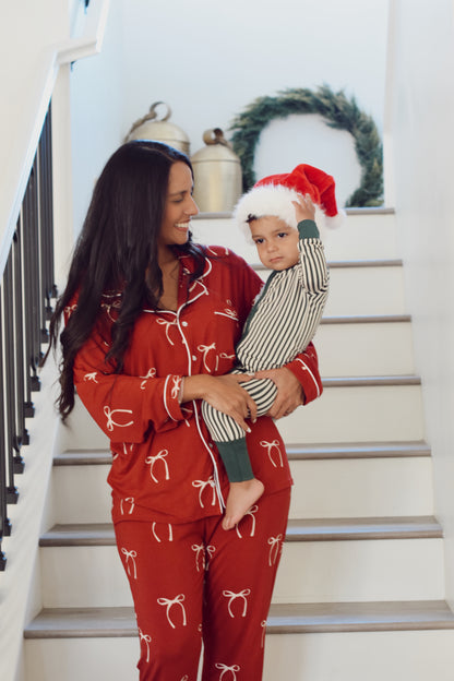 Red Bows | Women’s Button and Flare Set