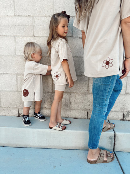 BUBS | Vintage Washed Child Short Set | Oat