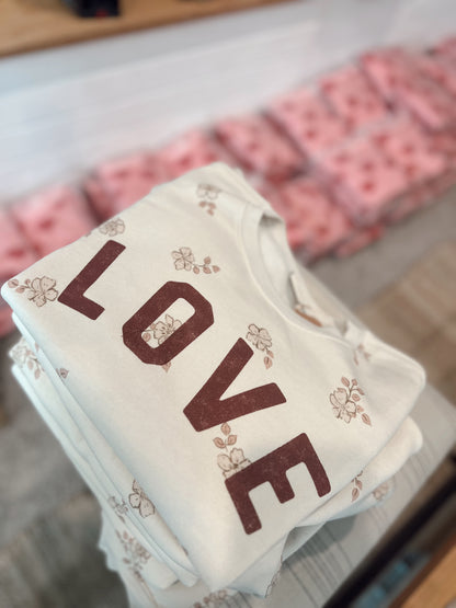 LOVE Floral Pullover and Short Set | Womens