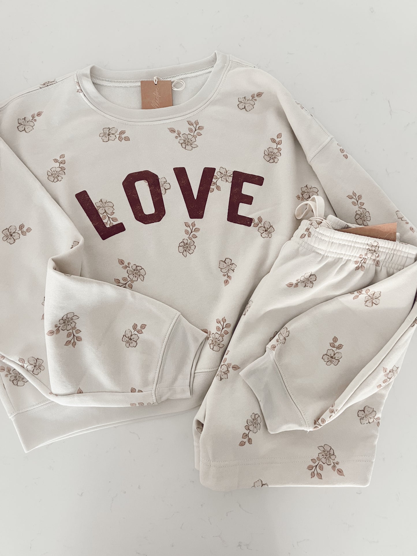 LOVE Floral Pullover and Short Set | Womens