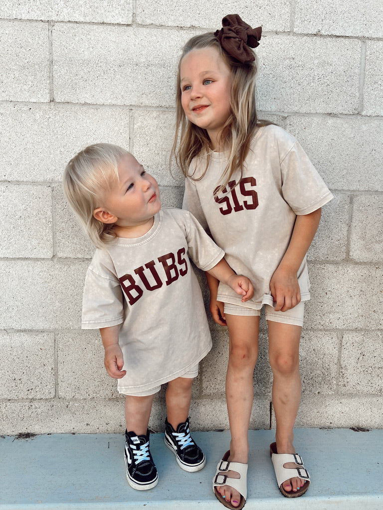 BUBS | Vintage Washed Child Short Set | Oat