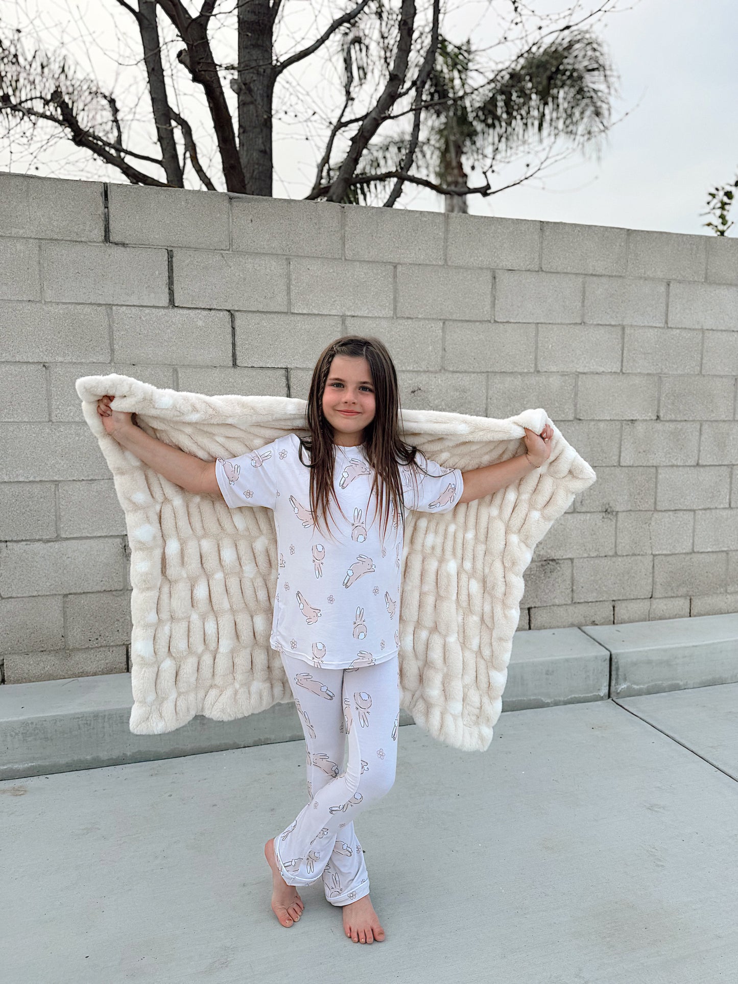 Bunnies and Floral | Oversized Tee and Flared Set