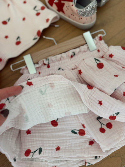 Cherry and Star| Cropped Tank and Twirl Skirt | Set