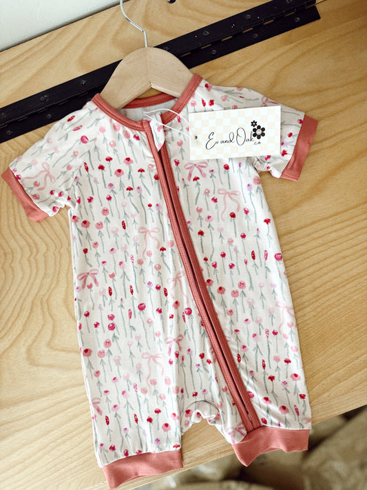 Bows and Florals Bamboo | Shortie Zippie