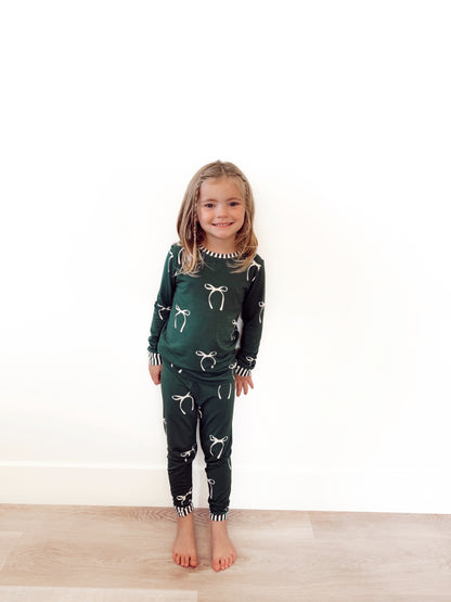 Green Bows | Two Piece Set