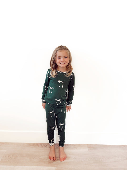 Green Bows | Two Piece Set