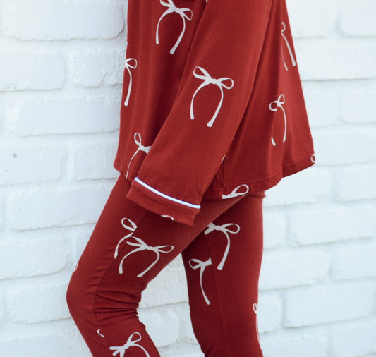 Red Bows | Button and Flare Set | Kids