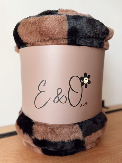 Cocoa and Black Checkered | Blanket